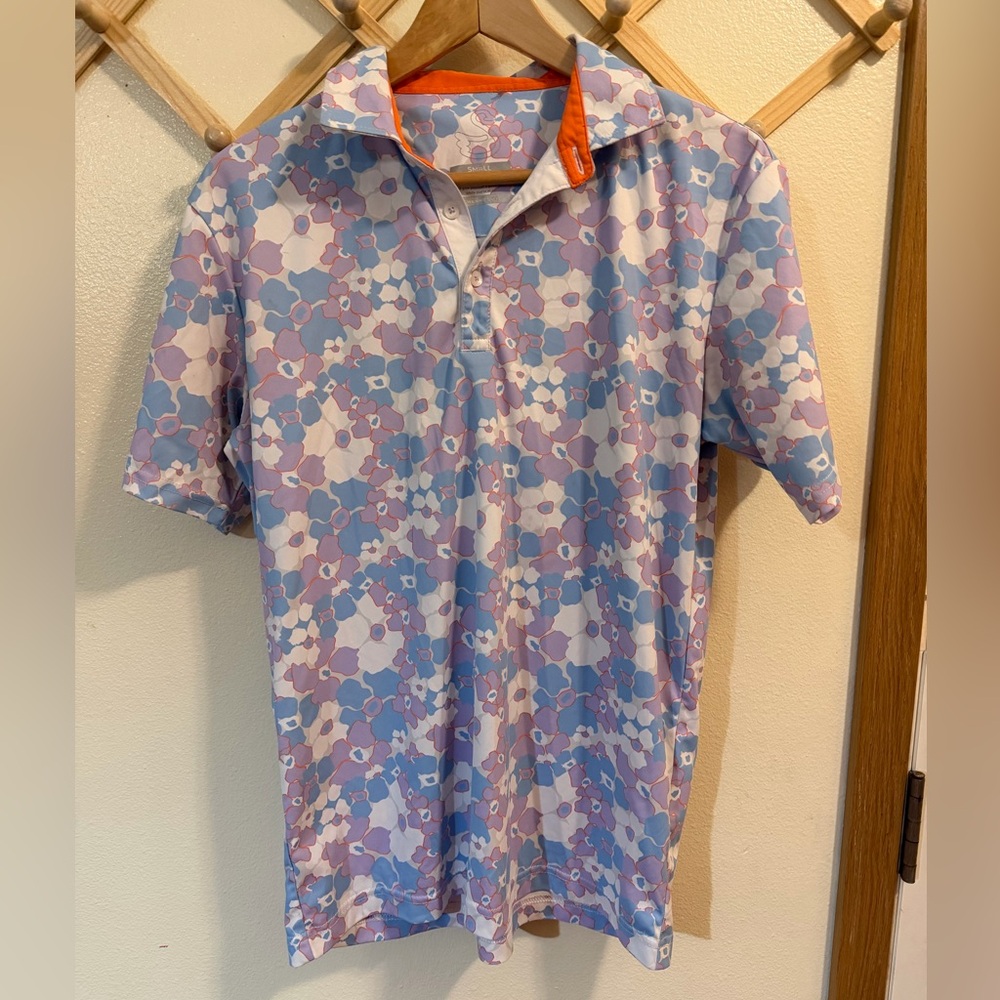 Swannies Howard Floral Golf Polo in Lilac
